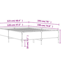 Bettgestell Schwarz 120x190 cm Holzwerkstoff und Metall