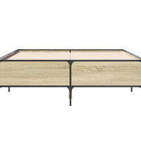 Bettgestell Sonoma-Eiche 120x190 cm Holzwerkstoff und Metall