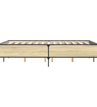 Bettgestell Sonoma-Eiche 120x190 cm Holzwerkstoff und Metall