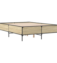 Bettgestell Sonoma-Eiche 120x190 cm Holzwerkstoff und Metall
