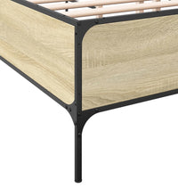 Bettgestell Sonoma-Eiche 120x190 cm Holzwerkstoff und Metall