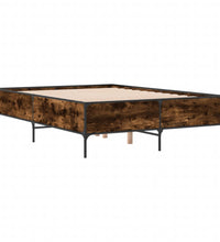 Bettgestell Räuchereiche 120x190 cm Holzwerkstoff und Metall
