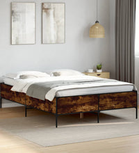Bettgestell Räuchereiche 120x190 cm Holzwerkstoff und Metall