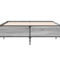 Bettgestell Grau Sonoma 120x190 cm Holzwerkstoff und Metall