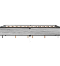 Bettgestell Grau Sonoma 120x190 cm Holzwerkstoff und Metall