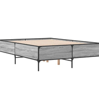 Bettgestell Grau Sonoma 120x190 cm Holzwerkstoff und Metall