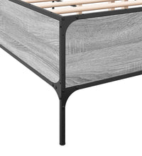 Bettgestell Grau Sonoma 120x190 cm Holzwerkstoff und Metall