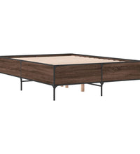 Bettgestell Braun Eichen-Optik 120x190 cm Holzwerkstoff Metall