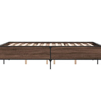 Bettgestell Braun Eichen-Optik 120x190 cm Holzwerkstoff Metall