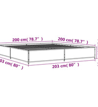 Bettgestell Schwarz 200x200 cm Holzwerkstoff und Metall