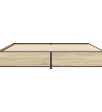 Bettgestell Sonoma-Eiche 200x200 cm Holzwerkstoff und Metall