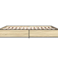 Bettgestell Sonoma-Eiche 200x200 cm Holzwerkstoff und Metall