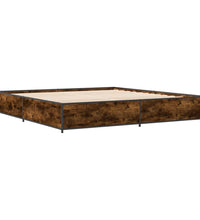 Bettgestell Räuchereiche 200x200 cm Holzwerkstoff und Metall