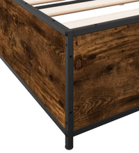 Bettgestell Räuchereiche 200x200 cm Holzwerkstoff und Metall