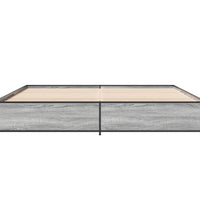 Bettgestell Grau Sonoma 200x200 cm Holzwerkstoff und Metall