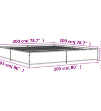 Bettgestell Grau Sonoma 200x200 cm Holzwerkstoff und Metall