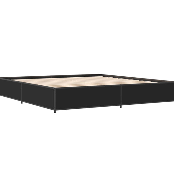 Bettgestell Schwarz 180x200 cm Holzwerkstoff und Metall