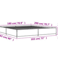 Bettgestell Schwarz 180x200 cm Holzwerkstoff und Metall