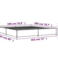 Bettgestell Sonoma-Eiche 180x200 cm Holzwerkstoff und Metall