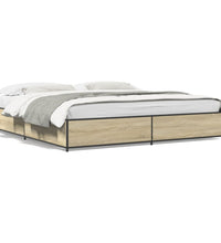 Bettgestell Sonoma-Eiche 180x200 cm Holzwerkstoff und Metall