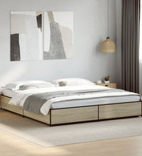 Bettgestell Sonoma-Eiche 160x200 cm Holzwerkstoff und Metall