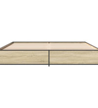 Bettgestell Sonoma-Eiche 160x200 cm Holzwerkstoff und Metall