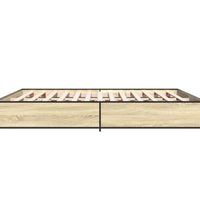 Bettgestell Sonoma-Eiche 160x200 cm Holzwerkstoff und Metall