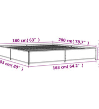 Bettgestell Sonoma-Eiche 160x200 cm Holzwerkstoff und Metall