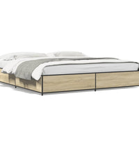 Bettgestell Sonoma-Eiche 160x200 cm Holzwerkstoff und Metall