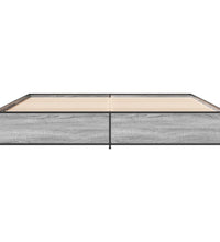 Bettgestell Grau Sonoma 160x200 cm Holzwerkstoff und Metall