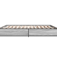 Bettgestell Grau Sonoma 160x200 cm Holzwerkstoff und Metall
