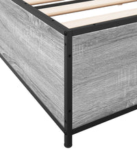 Bettgestell Grau Sonoma 160x200 cm Holzwerkstoff und Metall