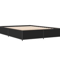 Bettgestell Schwarz 150x200 cm Holzwerkstoff und Metall