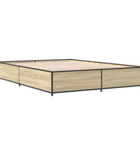 Bettgestell Sonoma-Eiche 150x200 cm Holzwerkstoff und Metall
