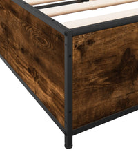Bettgestell Räuchereiche 150x200 cm Holzwerkstoff und Metall