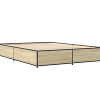 Bettgestell Sonoma-Eiche 140x200 cm Holzwerkstoff und Metall