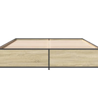 Bettgestell Sonoma-Eiche 140x200 cm Holzwerkstoff und Metall