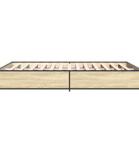 Bettgestell Sonoma-Eiche 140x200 cm Holzwerkstoff und Metall