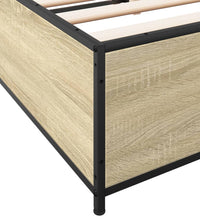 Bettgestell Sonoma-Eiche 140x200 cm Holzwerkstoff und Metall