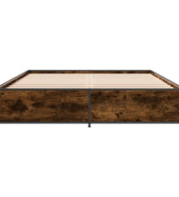 Bettgestell Räuchereiche 140x200 cm Holzwerkstoff und Metall