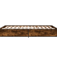 Bettgestell Räuchereiche 140x200 cm Holzwerkstoff und Metall