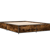 Bettgestell Räuchereiche 140x200 cm Holzwerkstoff und Metall