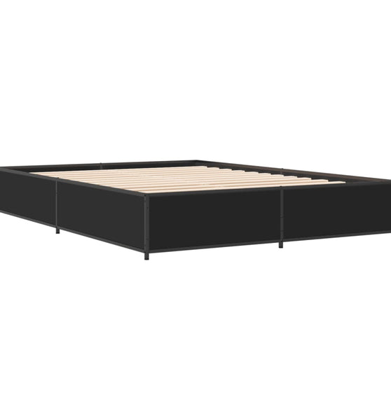 Bettgestell Schwarz 120x200 cm Holzwerkstoff und Metall