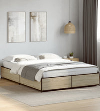 Bettgestell Sonoma-Eiche 120x200 cm Holzwerkstoff und Metall