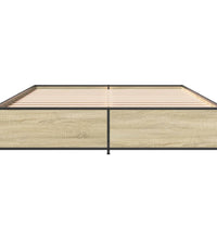 Bettgestell Sonoma-Eiche 120x200 cm Holzwerkstoff und Metall