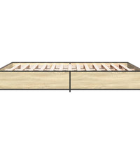 Bettgestell Sonoma-Eiche 120x200 cm Holzwerkstoff und Metall