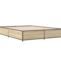 Bettgestell Sonoma-Eiche 120x200 cm Holzwerkstoff und Metall
