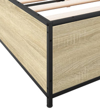 Bettgestell Sonoma-Eiche 120x200 cm Holzwerkstoff und Metall