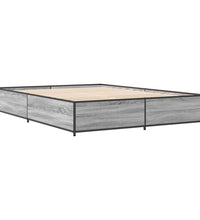 Bettgestell Grau Sonoma 120x200 cm Holzwerkstoff und Metall