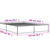Bettgestell Schwarz 140x190 cm Holzwerkstoff und Metall